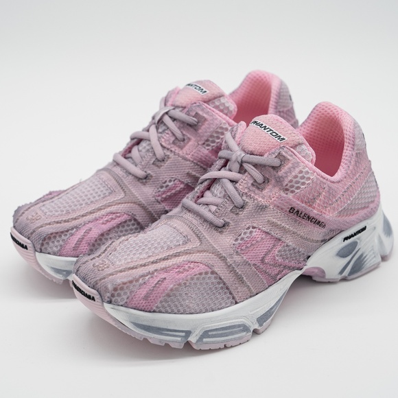 size 38 EU / 8 US Balenciaga Phantom Sneakers Pink Distressed Mesh - Picture 1 of 13